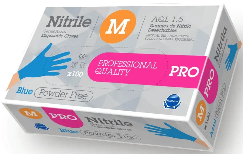 Nitril Einweghandschuh PRO blau, ungepudert 100er Box ENHU